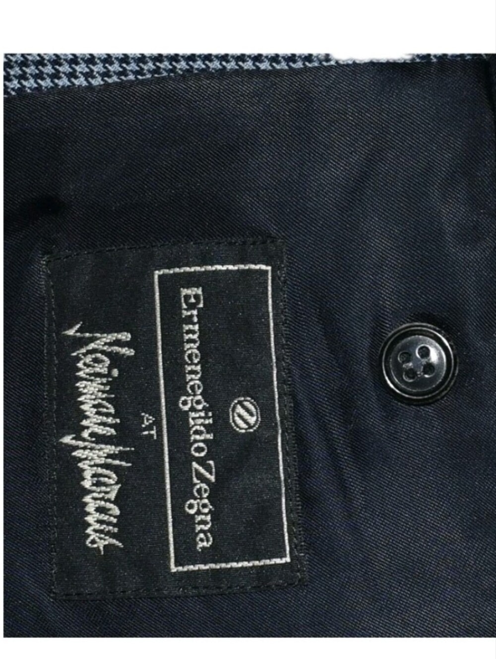 Ermenegildo Zegna 15 Milmil 15 Neiman Marcus Blazer Jacket Blue Houndstooth 44R - Picture 7 of 8
